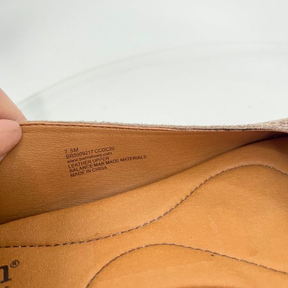 Born Women's Adour Flats Size 7.5 Ballet Shoe Brown Tan Leather Snakeskin Comfy - Picture 12 of 14